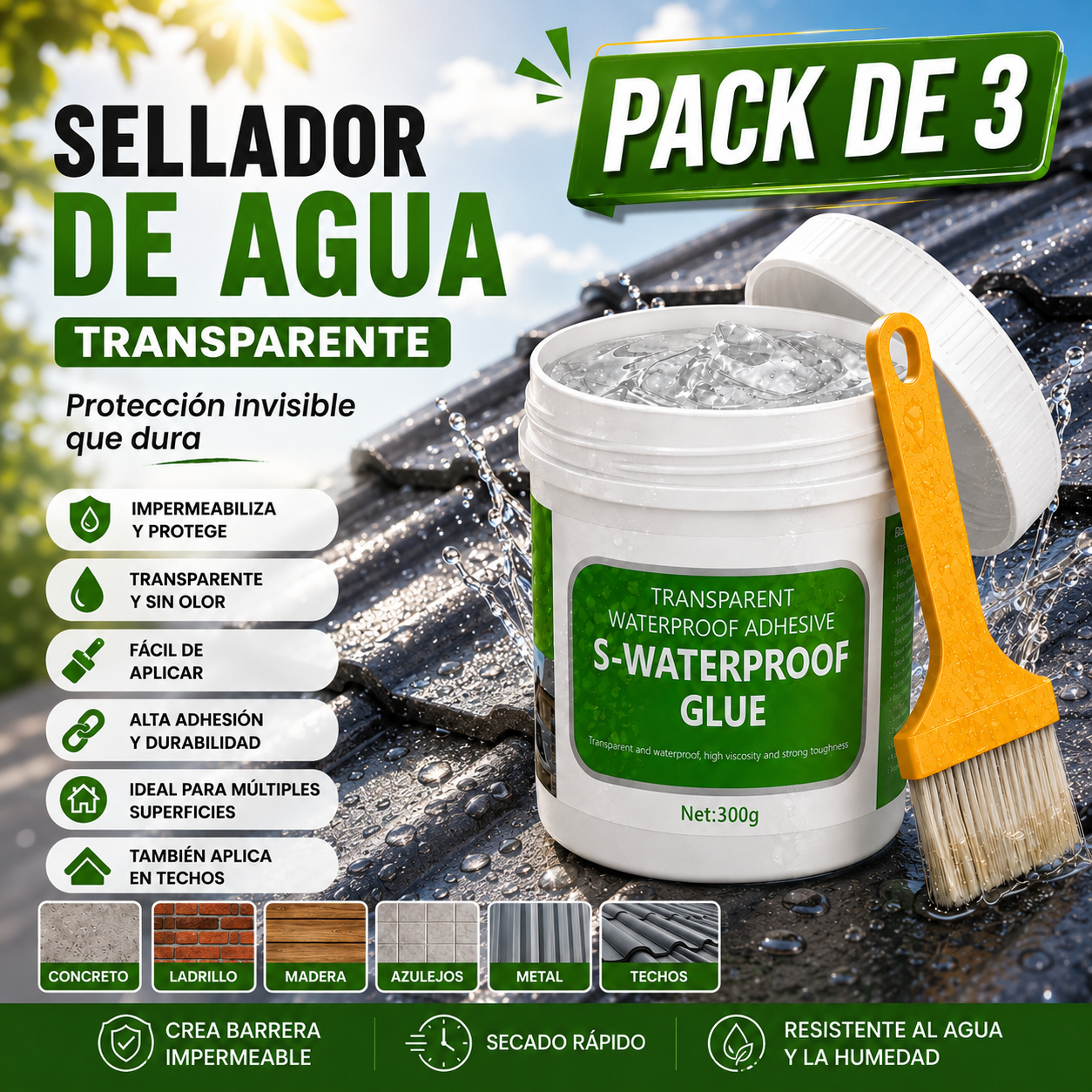 ✨ PACK 3 SELLADORES IMPERMEABLES TRANSPARENTES ✨